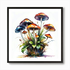Mushrooms In A Pot Art Print