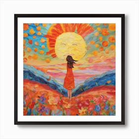 Sun And The Woman Art Print