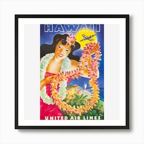 Hawaii United Air Lines Art Print