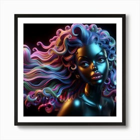 Neon Girl Art Print