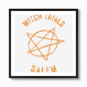 Witch Trials Salem Pentagram Star Autumn Halloween Art Print