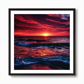 Sunset Over The Ocean 178 Art Print