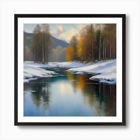 River In Winter 1 Art Print