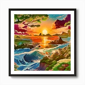 Sunset On The Beach 6 Art Print