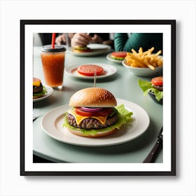 Hamburgers And Fries 4 Art Print