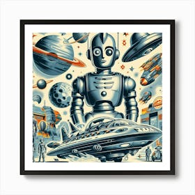 Robots In Space 2 Art Print