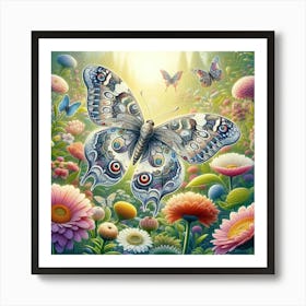 Butterfly In The Garden 1 Art Print