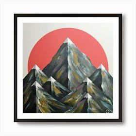 Mountain Range geometric mountains Art Print