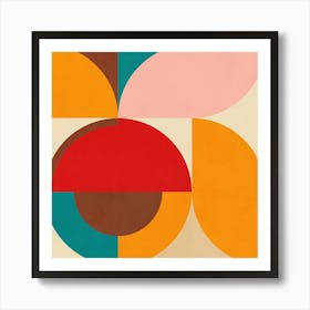 Mid-Mod Playful geometry 1/2 Vibrant Art Print