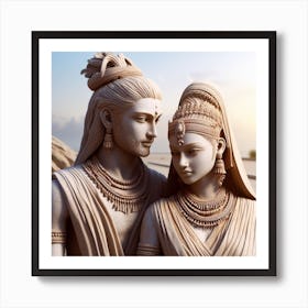 Lord Shiva And Lord Ganesha Art Print