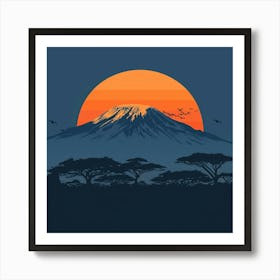 Sunset Over Mt Kilimanjaro Art Print