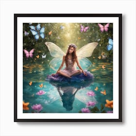 Fairy In Water Art Print