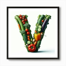 Funny Alpabet - V (Vegetables) Art Print