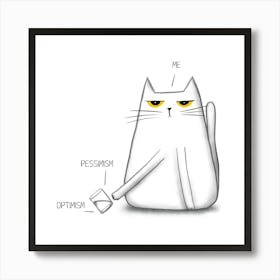 Cat With A Cup Of Coffee Art Print