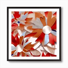 Abstract Flowers 1 Art Print
