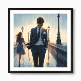 Goodbye my love in the rain 5 Art Print