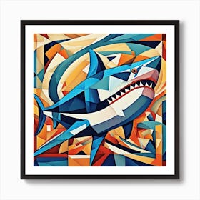 Cubist Pisces Shark Art Print