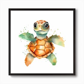 Baby Sea Turtle Watercolour 7 Art Print