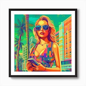 Miami Beach Girl Art Print