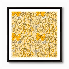 Yellow Bow Print Art Print