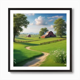 Farm Scene Stock Videos & Royalty-Free Footage Art Print