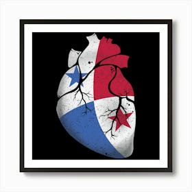 Panama Heart Flag Art Print