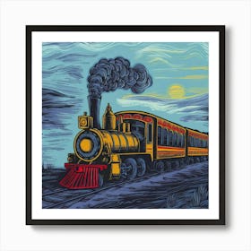 Train On The Tracks 1 Art Print