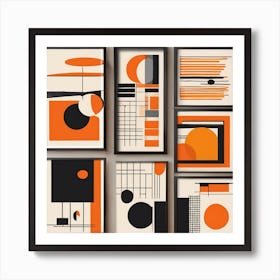 Bauhaus Print Orange Mid Century Modern Wall Art, Pop Culture Print Modern Art, Exhibition Poster, Minimalist Modern, Retro Print Art Print Art Print