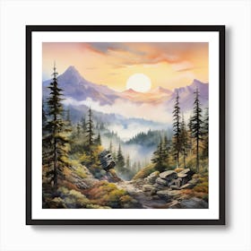 Misty Mountains Art Print