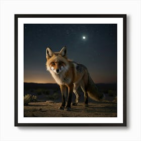 Fox At Night 1 Art Print