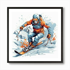 Skier Art Print