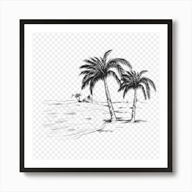 Palm Trees In The Sand Art Print