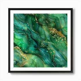 Abstract Of Green And Gold Art Print