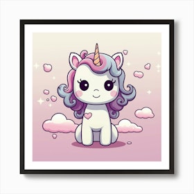 Cute Unicorn 1 Art Print by AscendedLight - Fy