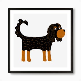 Cavalier King Charles Spaniel Black Tan Art Print