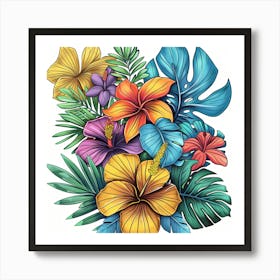 Tropical Flowers 1 Art Print