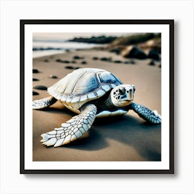 Turtle On The Beach 1 Art Print