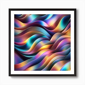 Abstract Colorful Wavy Pattern Background Art Print