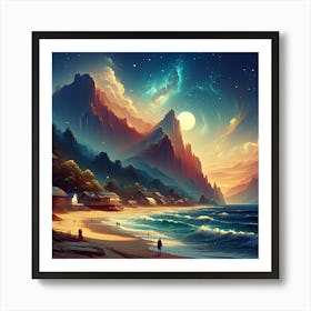 Beachside Village 4 Art Print