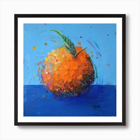 Tangerine  On Blue Art Print