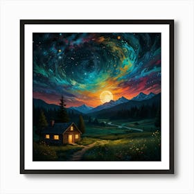 Night In The Mountains 1 Art Print