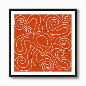 Orange Octopus Art Print