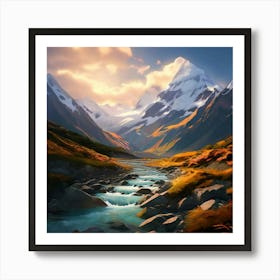 Mt Aspiring National Park New Zealand Art Print