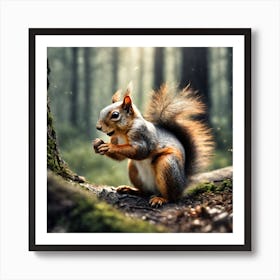Squirrel In The Forest 49 Art Print