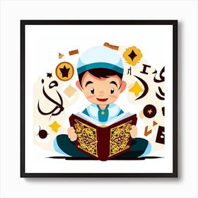 Muslim boy Art Print