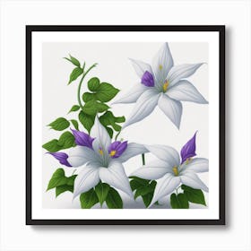 White Lilies myluckycharm 3 Art Print