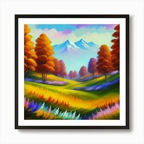 Magnificent forest meadows oil painting abstract painting art 2 Art Print