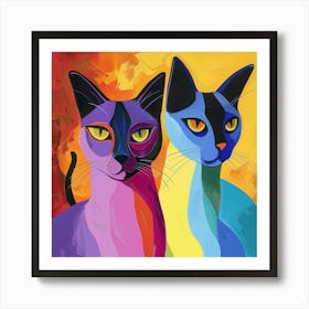 Kisha2849 Burmese Cats Colorful Picasso Style No Negative Space 3089b1b9 713e 4838 B03e D42bc545f0cf Art Print