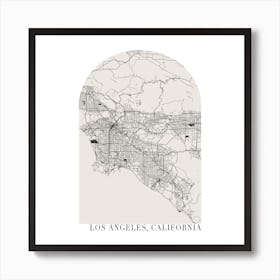 Los Angeles California Boho Minimal Arch Street Map Art Print