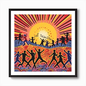 People Dancing In The Sun Art Print